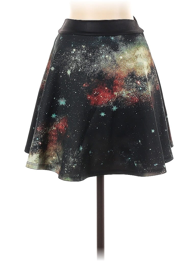 Tic : Toc Acid Wash Print Stars Graphic Paint Splatter Print Ombre Tie-dye Black Casual Skirt Size S - photo 1