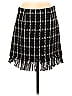Tory Burch Houndstooth Argyle Checkered-gingham Grid Plaid Tweed Fair Isle Black Casual Skirt Size 4 - photo 2