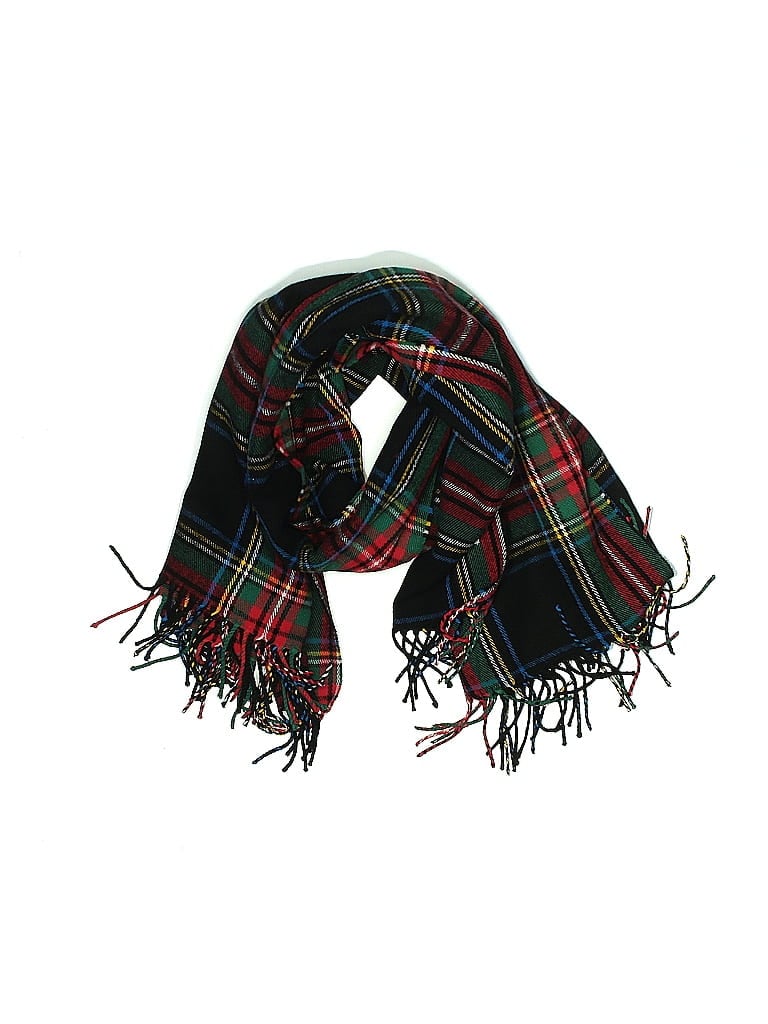 Unbranded Plaid Black Scarf One Size - photo 1