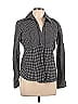 The Limited 100% Cotton Houndstooth Checkered-gingham Polka Dots Black Long Sleeve Button-Down Shirt Size L - photo 1