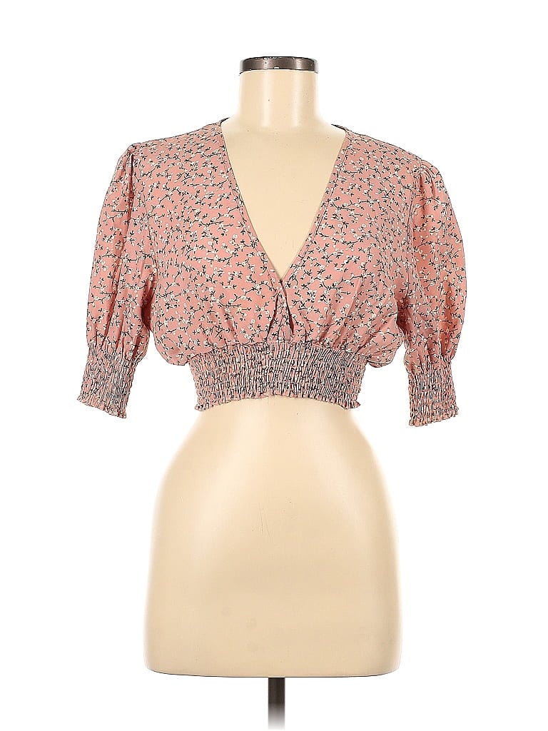 Nasty Gal Inc. 100% Polyester Pink 3/4 Sleeve Blouse Size 6 - photo 1