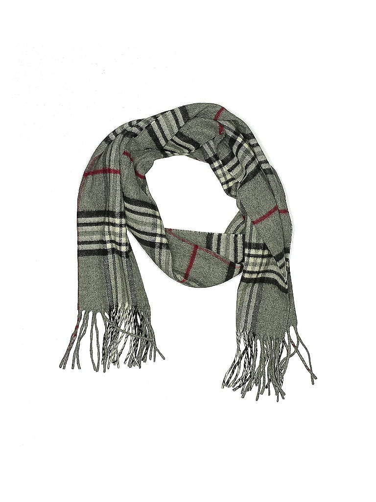 V.Fraas Plaid Gray Scarf One Size - photo 1