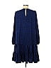 Ann Taylor 100% Polyester Polka Dots Blue Casual Dress Size M - photo 2