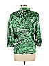 Violet & Claire 100% Polyester Paisley Baroque Print Batik Green 3/4 Sleeve Blouse Size L - photo 2