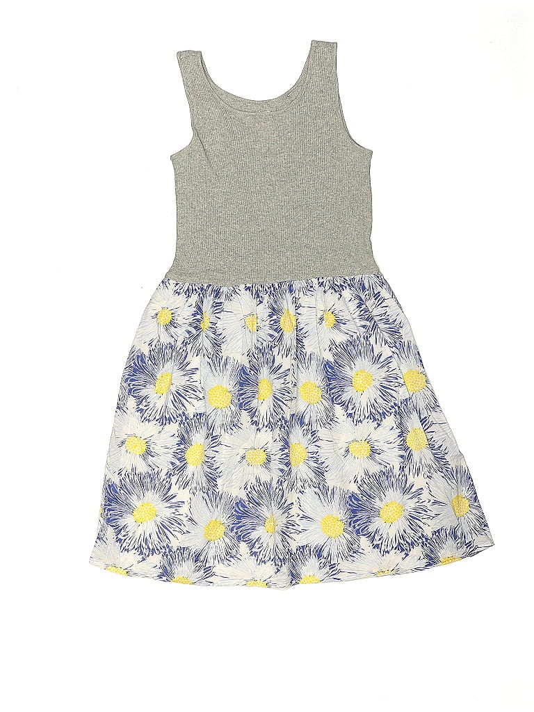 Gap Kids 100% Cotton Floral Motif Gray Dress Size 14 - 16 - photo 1
