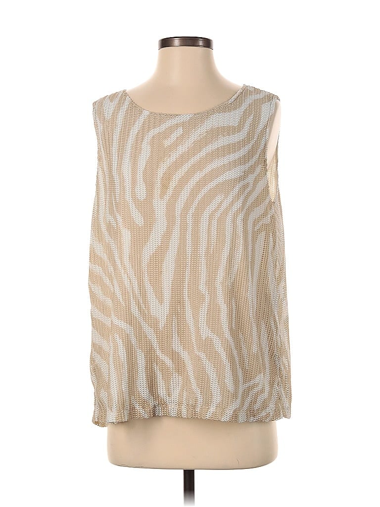 Pre-owned Unbranded Sleeveless Blouse In Tan