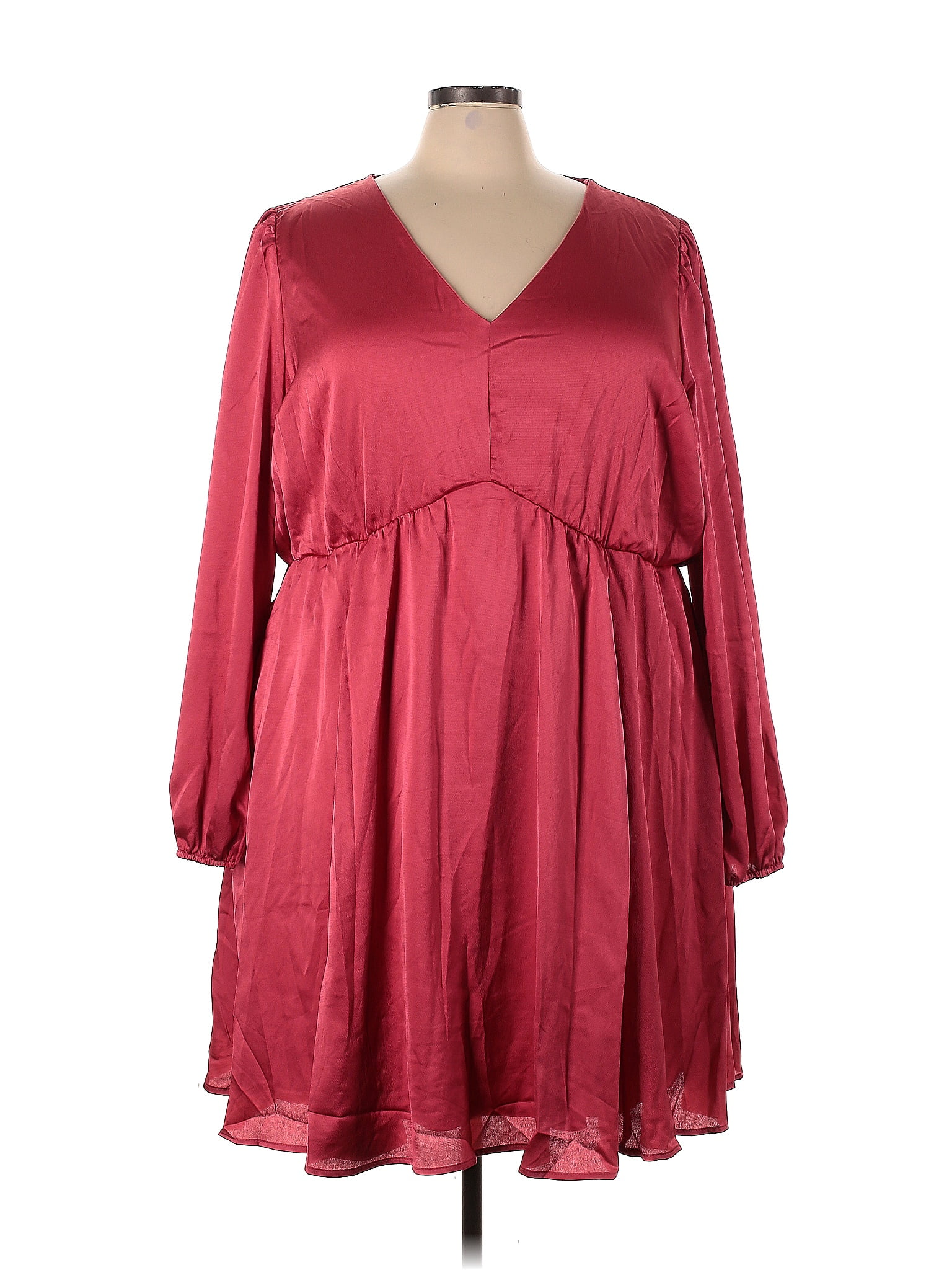 Torrid 100% Polyester Solid Red Casual Dress Size 4X Plus (4) (Plus ...