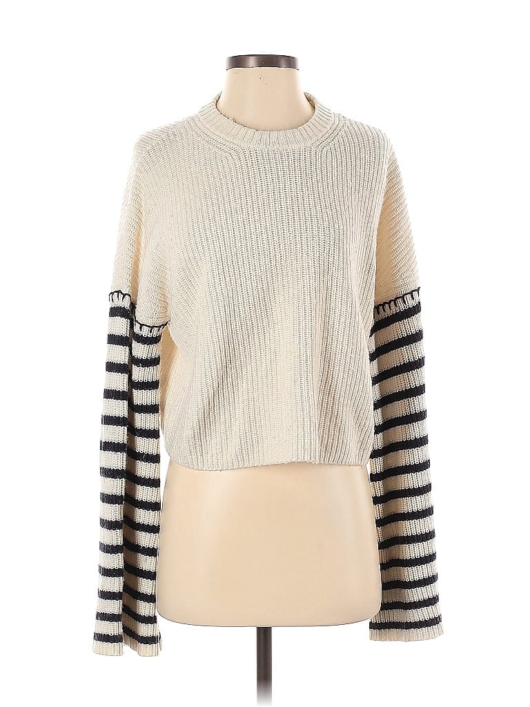 Paris Atelier & Other Stories 100% Other Stripes Ivory Pullover Sweater Size S - photo 1