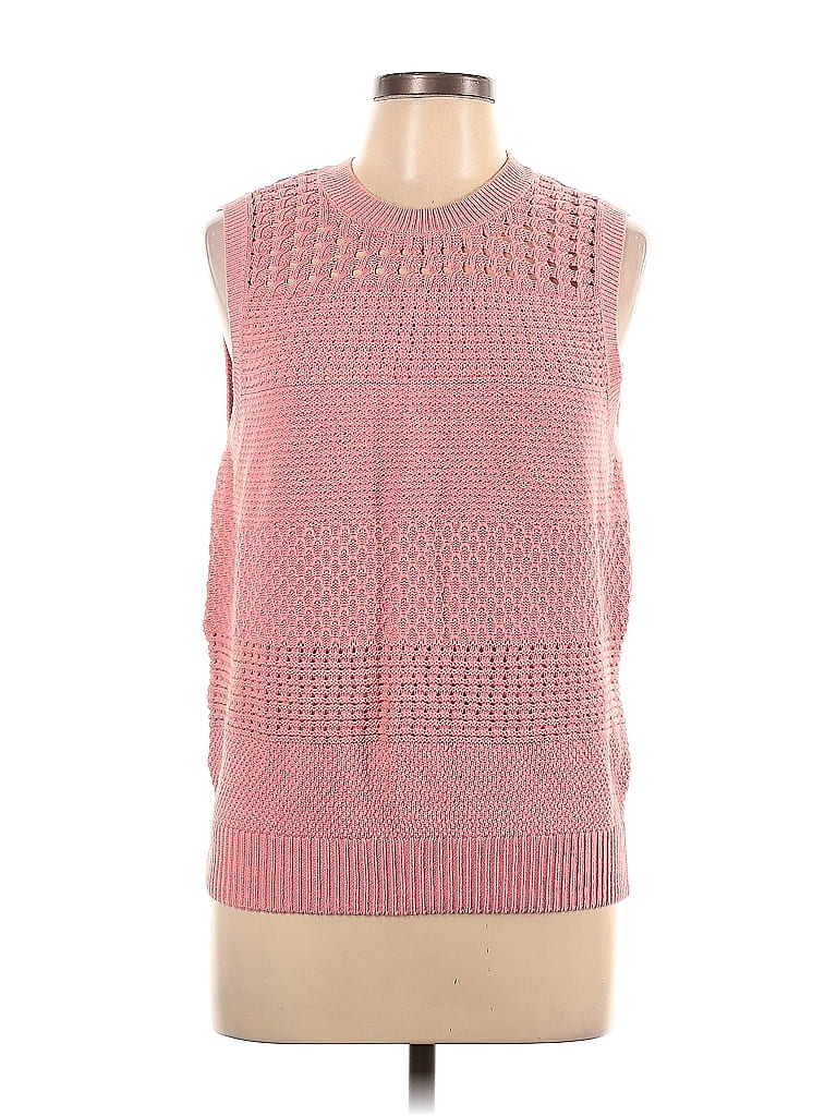 Ann Taylor LOFT 100% Cotton Pink Pullover Sweater Size L - photo 1