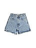 Zara Acid Wash Print Blue Denim Shorts Size 4 - photo 1