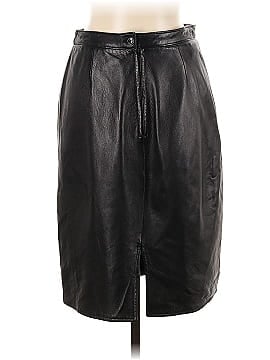Vakko Faux Leather Skirt (view 2)