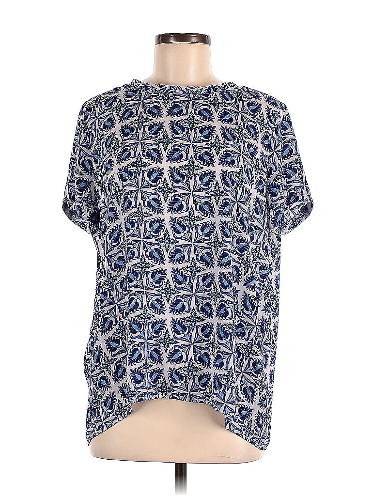 Ann Taylor LOFT Batik Blue Short Sleeve Top Size M - photo 1