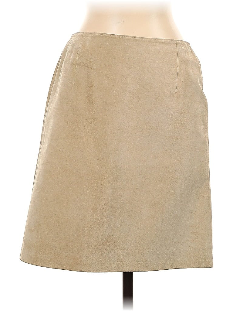 Ann Taylor 100% Leather Solid Tan Leather Skirt Size 4 (petite) - photo 1
