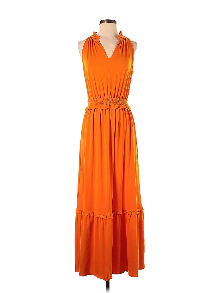 Karl Lagerfeld Paris Orange Casual Dress Size S - photo 1
