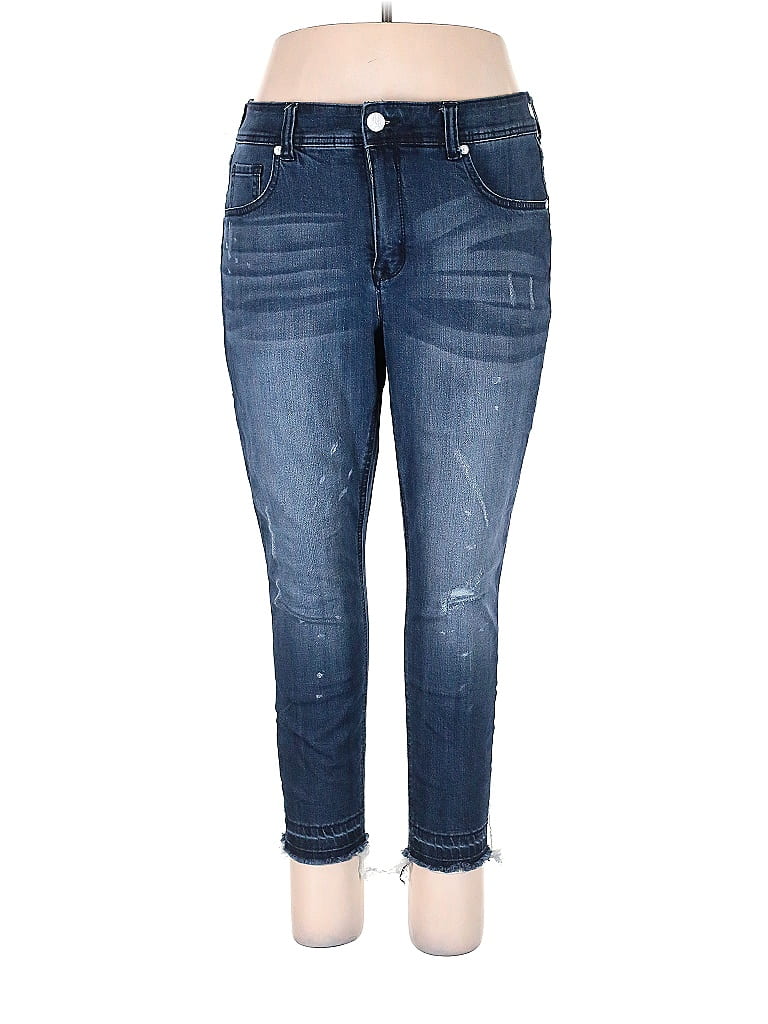 Melissa McCarthy Seven7 Solid Blue Jeans Size 14 - photo 1