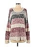 Matty M Marled Tweed Stripes Color Block Ombre Burgundy Pullover Sweater Size XS - photo 1