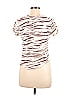 We the Free 100% Cotton Stripes Animal Print Leopard Print Zebra Print Ivory Short Sleeve T-Shirt Size M - photo 2