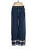 Goop G. Label 100% Cotton Argyle Checkered-gingham Grid Plaid Tweed Fair Isle Blue Jeans 28 Waist - photo 1