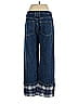 Goop G. Label 100% Cotton Argyle Checkered-gingham Grid Plaid Tweed Fair Isle Blue Jeans 28 Waist - photo 2