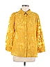 Assorted Brands 100% Polyester Jacquard Damask Brocade Gold Long Sleeve Blouse Size M - photo 1