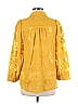 Assorted Brands 100% Polyester Jacquard Damask Brocade Gold Long Sleeve Blouse Size M - photo 2