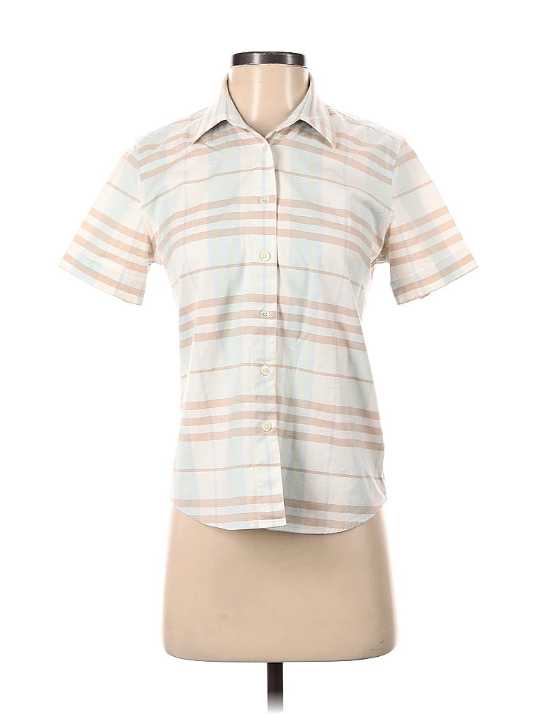 Burberry Ivory Short Sleeve Button-Down Shirt Size M - photo 1