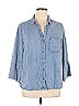 Velvet Heart 100% Tencel Blue Long Sleeve Button-Down Shirt Size 1X (Plus) - photo 1