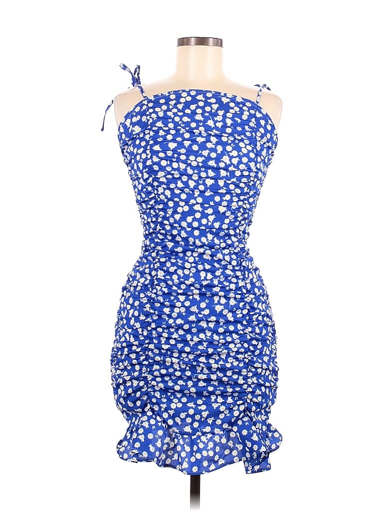 Shein 100% Polyester Polka Dots Blue Casual Dress Size M - photo 1