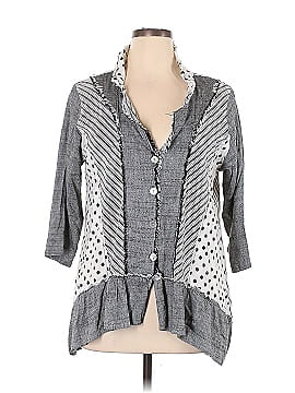 Paper Lace 3/4 Sleeve Button-Down Shirt (view 1)