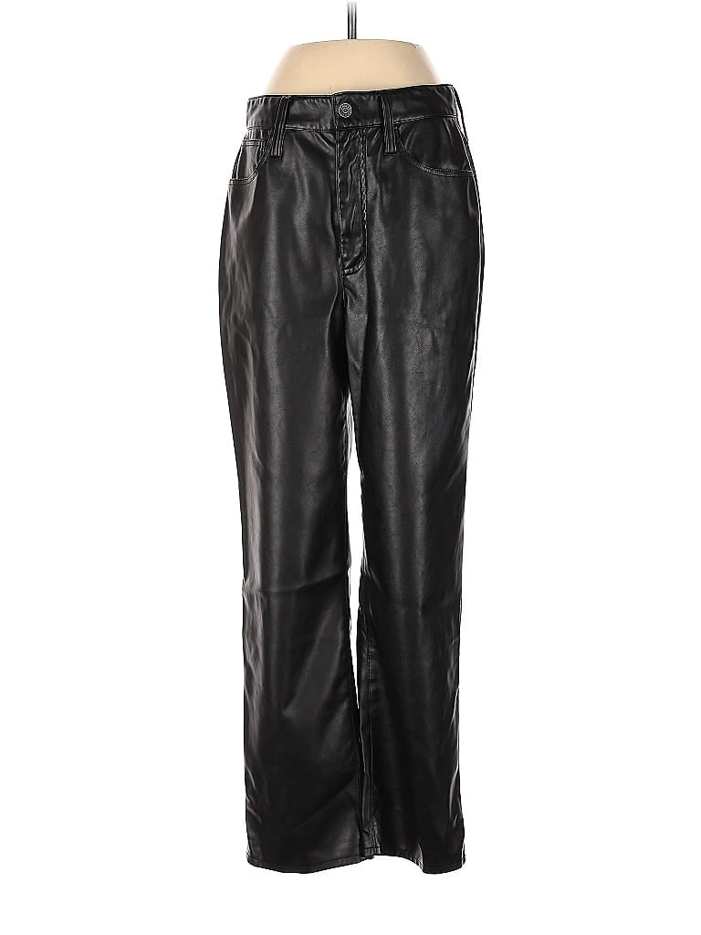 Pre-owned Madewell Faux Leather Pants In Black