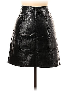 Pure Navy Faux Leather Skirt (view 1)
