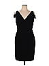Lauren by Ralph Lauren 100% Polyester Solid Black Casual Dress Size 14 - photo 1