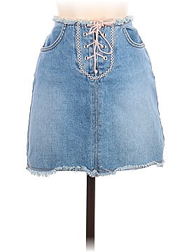 Bubblegum Denim Skirt (view 1)