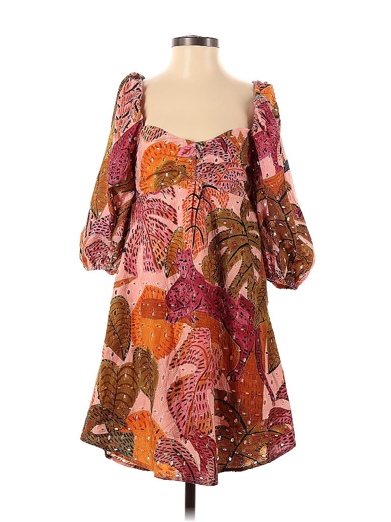 Kourt 100% Cotton Paisley Batik Brown Casual Dress Size XS - photo 1