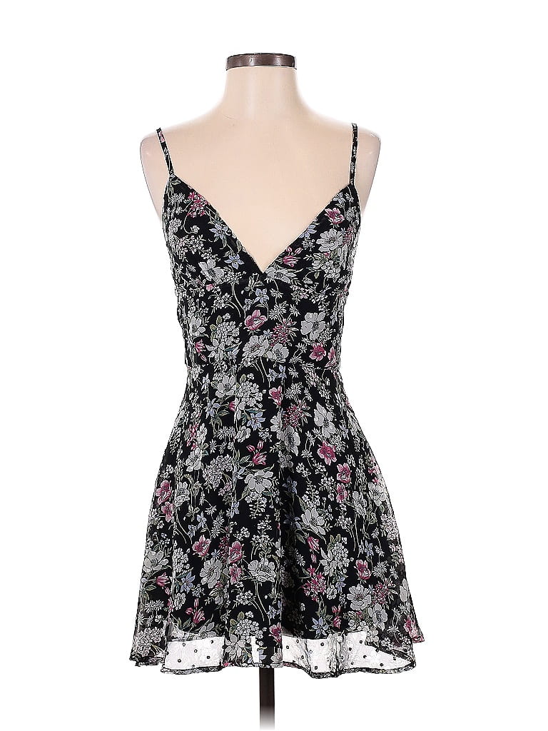 Superdown 100% Polyester Floral Motif Floral Black Casual Dress Size S - photo 1
