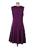White House Black Market Solid Purple Casual Dress Size M - photo 2