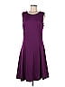 White House Black Market Solid Purple Casual Dress Size M - photo 1