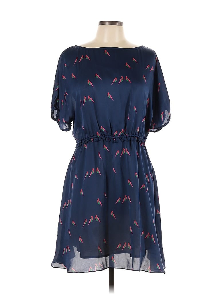 Marc by Marc Jacobs 100% Polyester Hearts Graphic Blue Casual Dress Size L - photo 1
