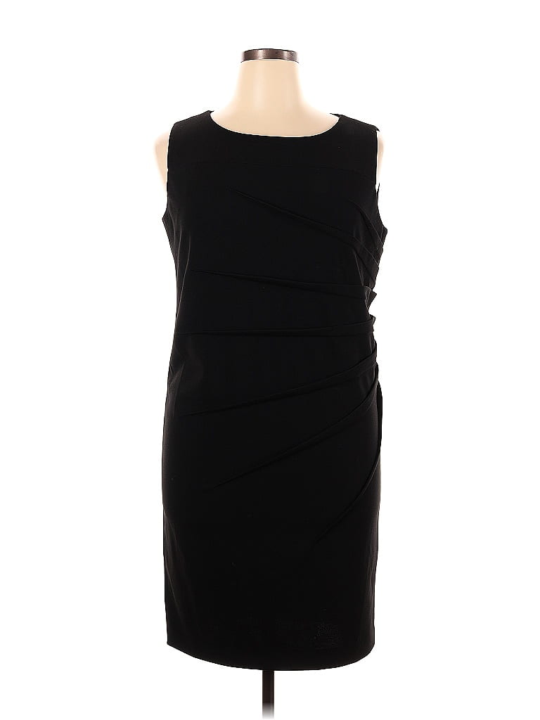 Calvin Klein Solid Black Casual Dress Size 16 (Plus) - photo 1