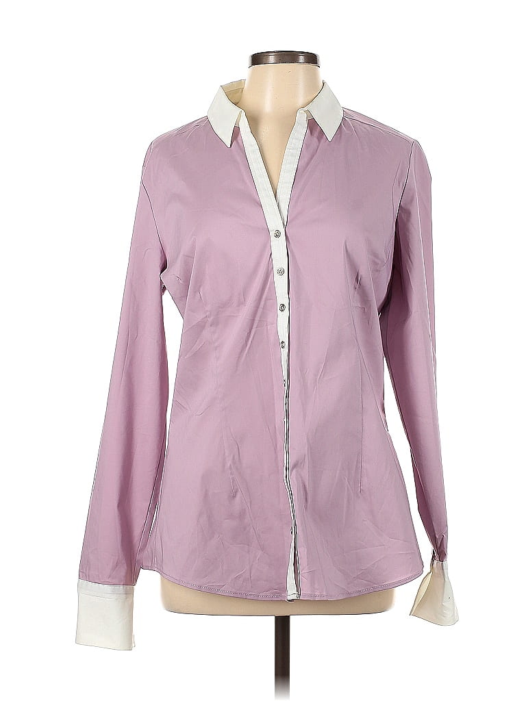7th Avenue Design Studio New York & Company Purple Long Sleeve Button-Down Shirt Size L - photo 1