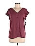 Fortune + Ivy 100% Polyester Burgundy Short Sleeve Blouse Size M - photo 1