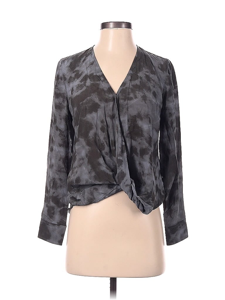 Pre-owned Rails 3/4 Sleeve Blouse In Gray