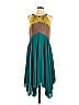 Vince Camuto 100% Polyester Color Block Teal Cocktail Dress Size 12 - photo 1