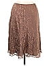 Calvin Klein Jacquard Brown Silk Skirt Size 16 - photo 2