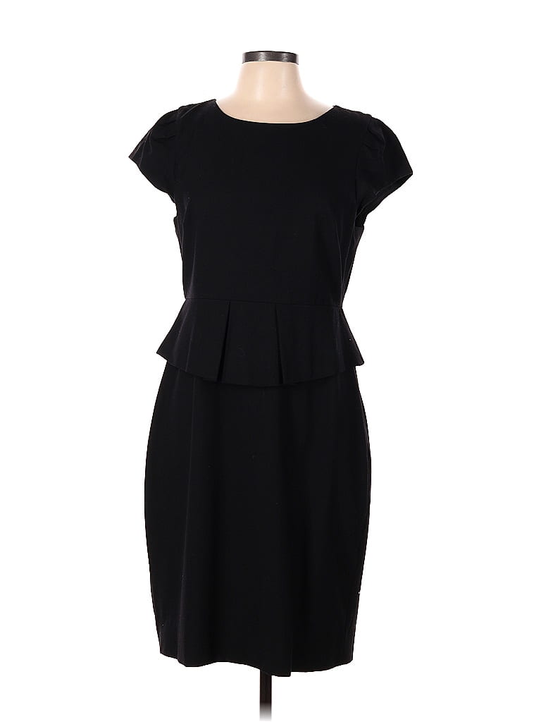 J.Crew Factory Store Solid Black Casual Dress Size 12 - photo 1