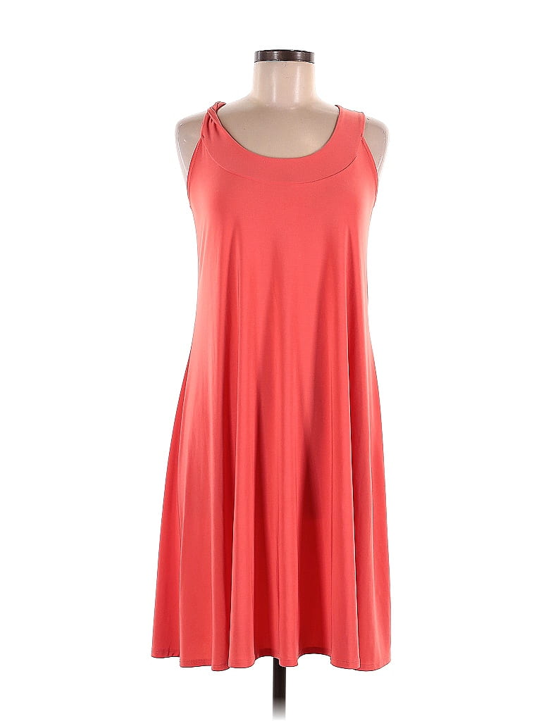 Ellen Parker Solid Orange Casual Dress Size M - photo 1