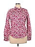 Liberty Art Fabrics for J.Crew 100% Cotton Floral Motif Damask Paisley Baroque Print Floral Batik Brocade Pink Long Sleeve Button-Down Shirt Size 14 - photo 1