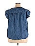 LC Lauren Conrad 100% Lyocell Blue Short Sleeve Blouse Size XXL - photo 2