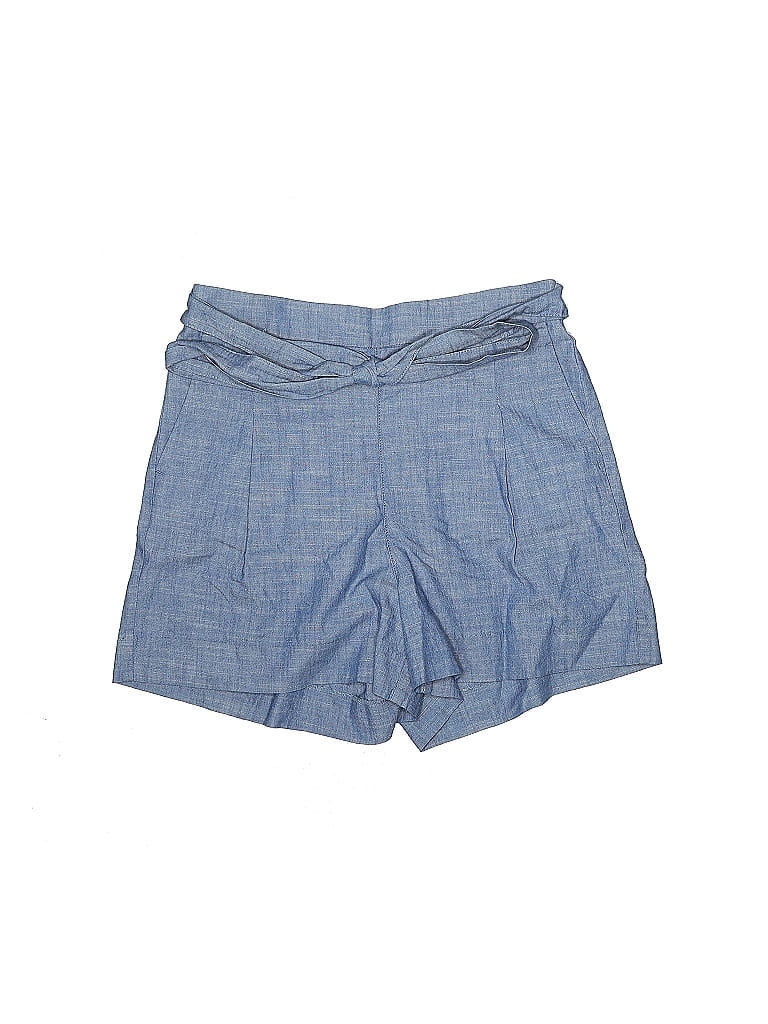 J.Crew Factory Store 100% Cotton Chevron-herringbone Solid Blue Shorts Size 6 - photo 1