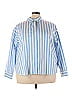 Old Navy 100% Cotton Stripes Blue Long Sleeve Button-Down Shirt Size 3X (Plus) - photo 1